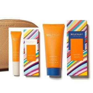 Brand New Relevant Light Out Resting Mask & Beam + Glow Eye Serum & Travel Bag!